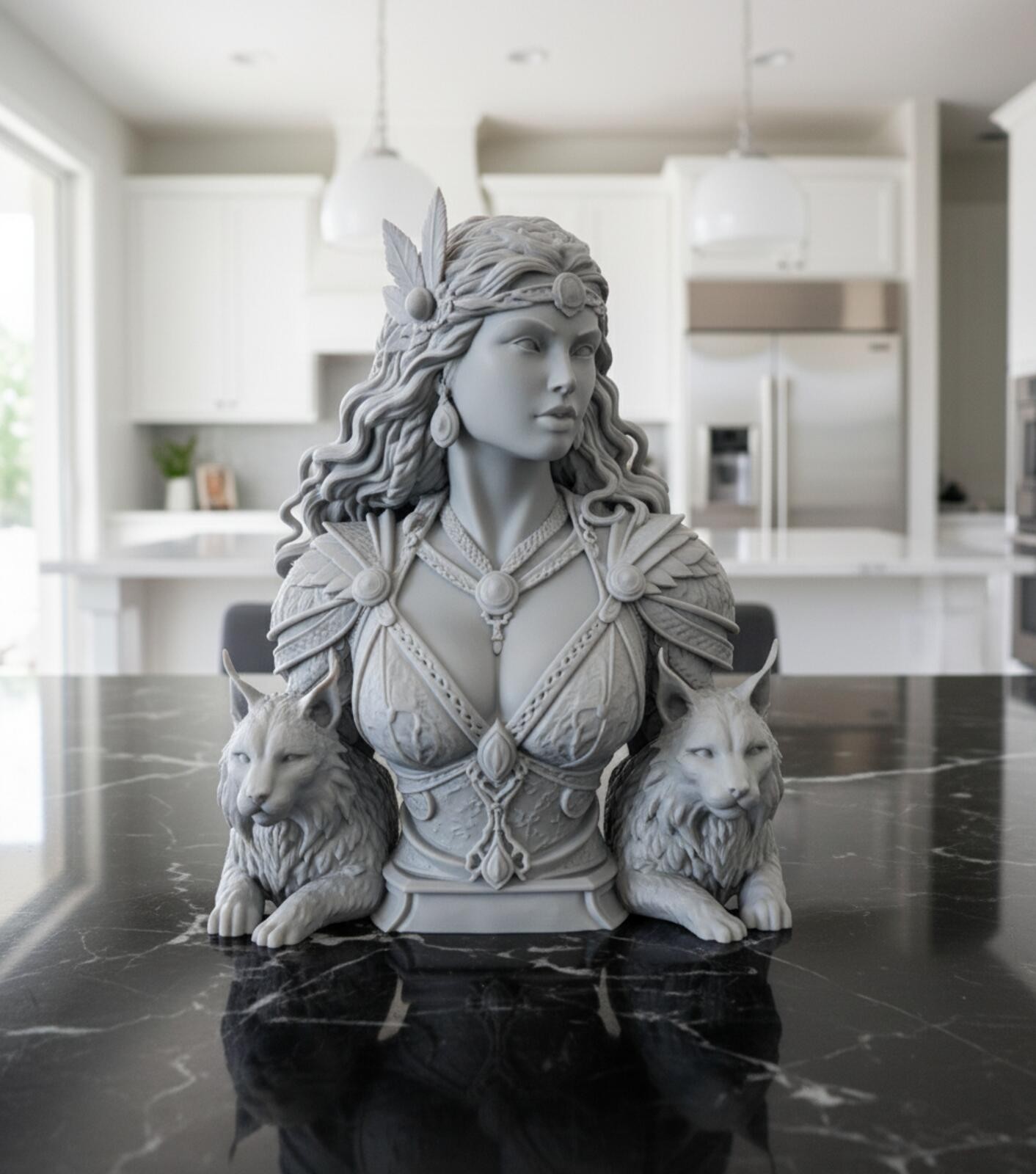 Goddess Freya Bust - Luxury Indoor Statue - Home Office Decor - Gift for Him