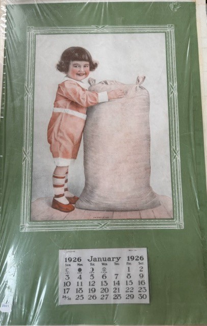 1926 Child Print Calendar “The Staff of Life” Vintage Art Deco Style