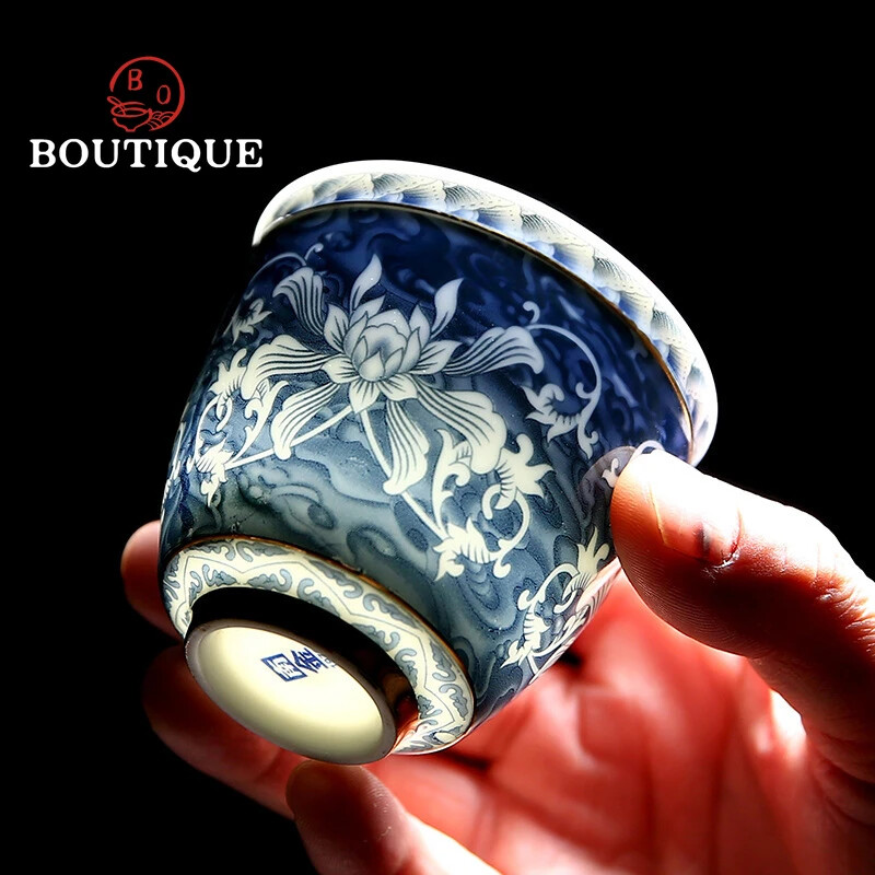 140ml Blue and White Porcelain Tea Cup Chinese Jingdezhen Small Tea Bowl 140ml Blue and White Porcelain Tea Cup Chinese Jingdezhen Small Tea Bowl