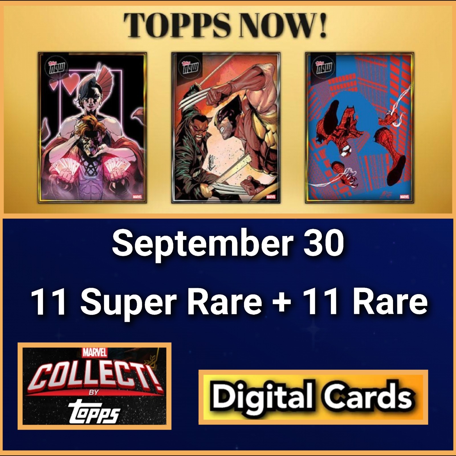 Topps Marvel Collect TOPPS NOW 2026 September 30 11 Super Rare + 11 Rare