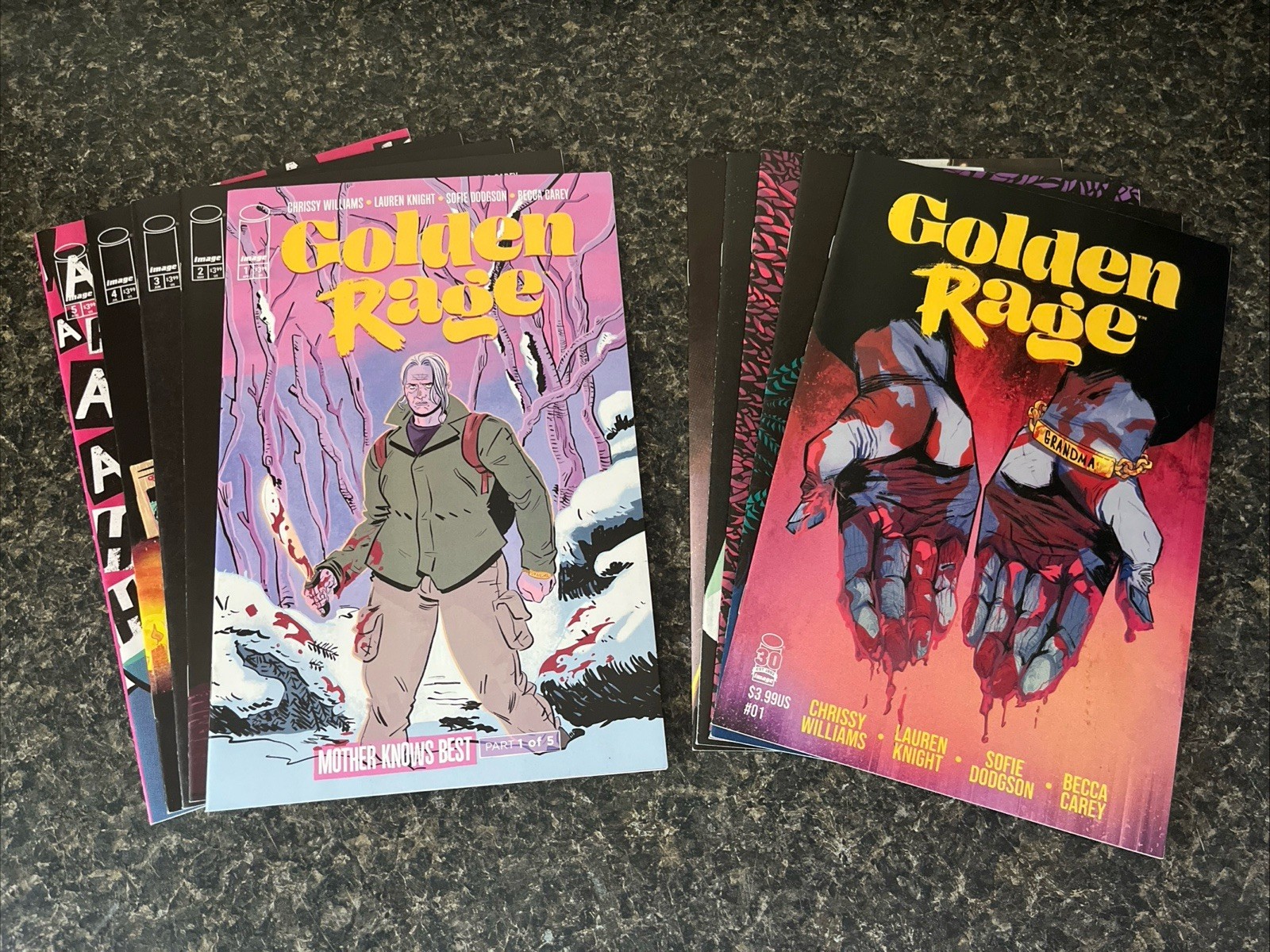 Golden Rage 1-5 & Mother Knows Best 1-5 Image Comics Both Sets SDCC Sale