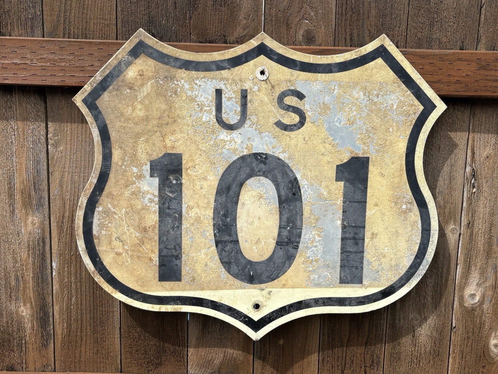 Vintage 1961 US Highway 101 Oregon California Washington Road Sign Metal 28 x 24