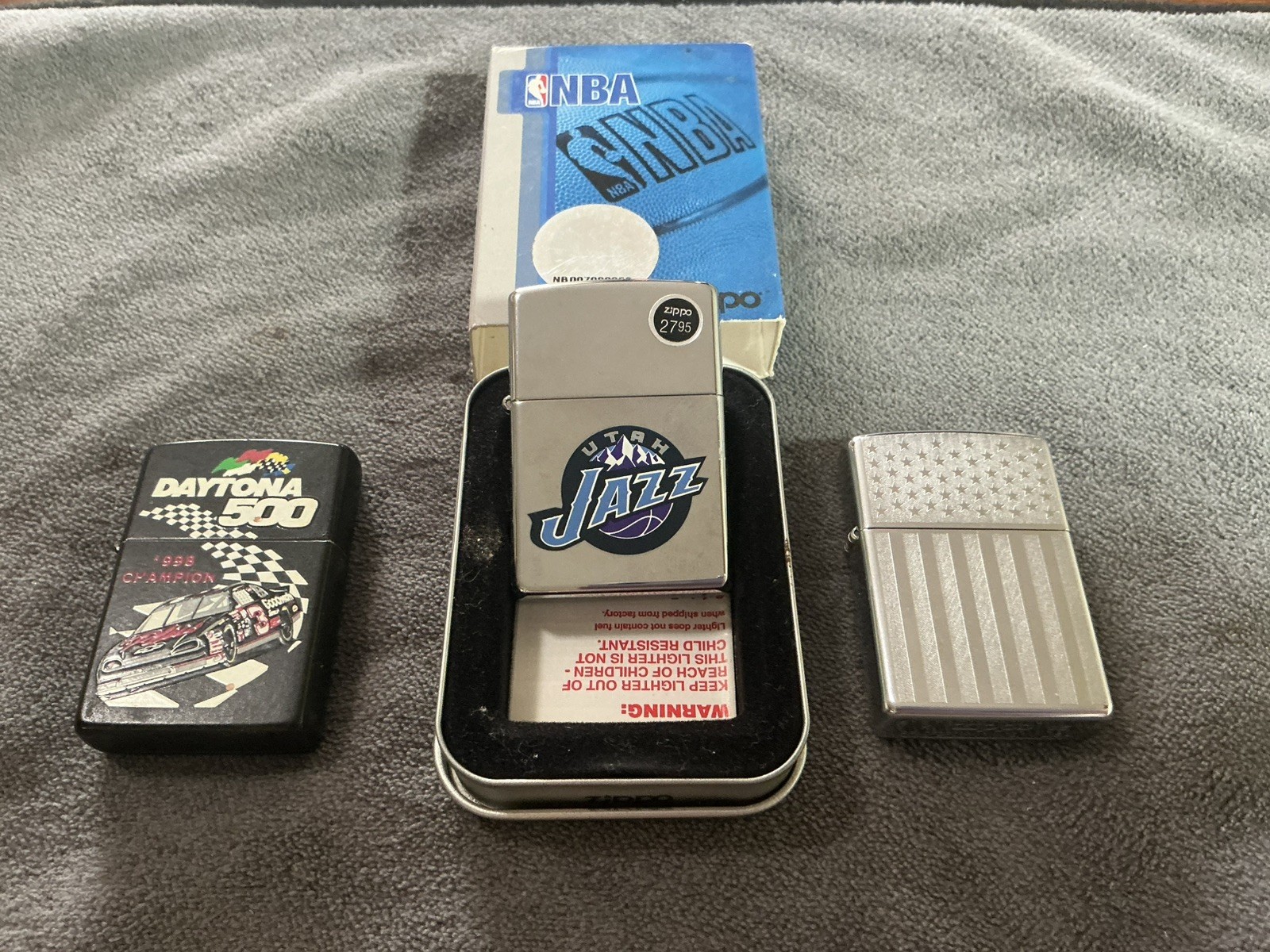 Zippo Lot of 3 Lighters - 1 New - 2 Used