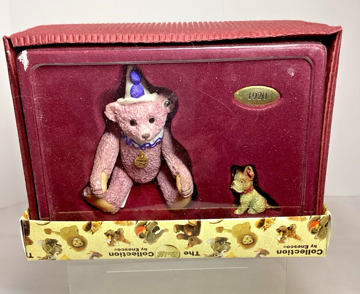Steiff Collection by Enesco 1926 Teddy Clown Bear Bully Dog Figurines Steiff Collection by Enesco 1926 Teddy Clown Bear Bully Dog Figurines