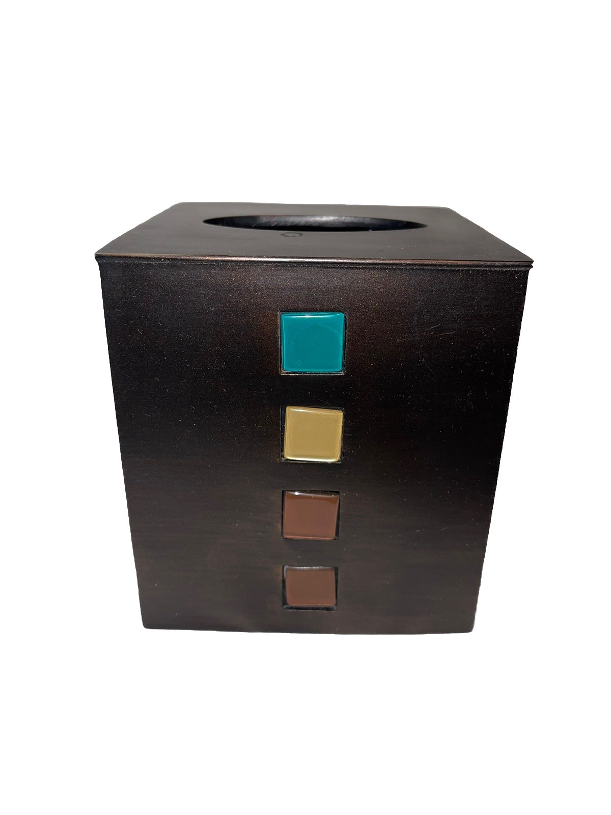 Nice Saturday Knight Tissue Box Bejeweled Dark Brown  