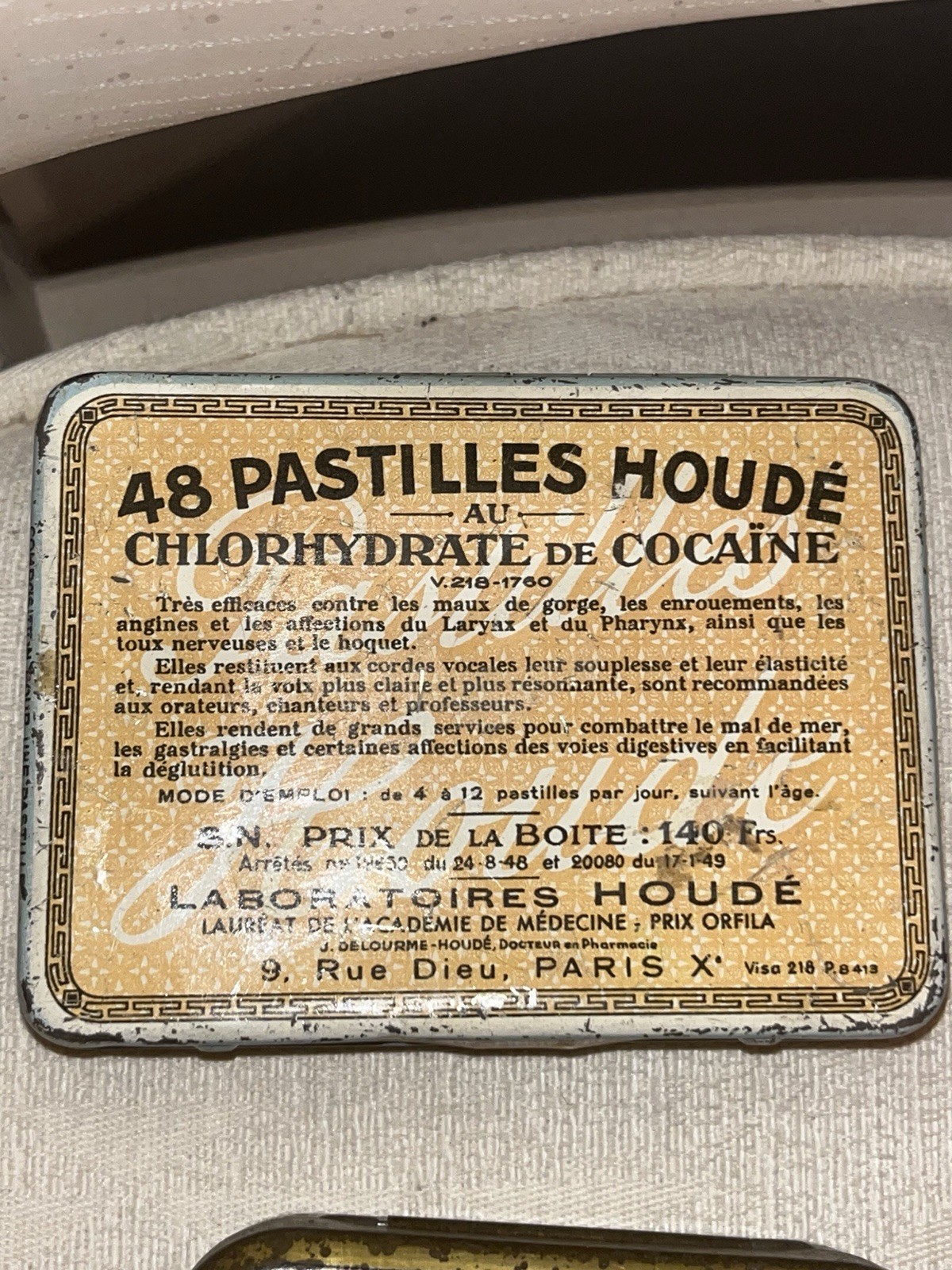 Cocaine Hydrochloride Throat Lozenge Tin Medical Antique 1800s RARE *Make Offer* Cocaine Hydrochloride Throat Lozenge Tin Medical Antique 1800s RARE *Make Offer*