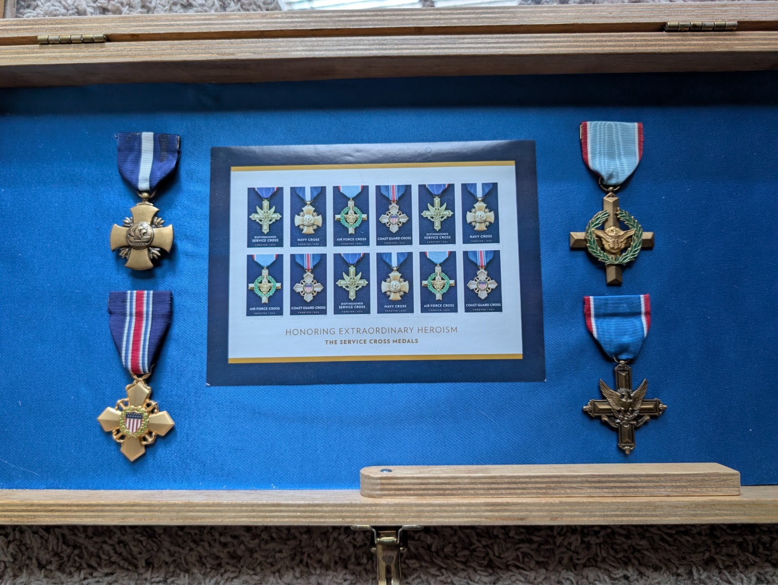 Set of ALL FOUR (4) American Military Service Crosses in Beautiful Display Case Set of ALL FOUR (4) American Military Service Crosses in Beautiful Display Case