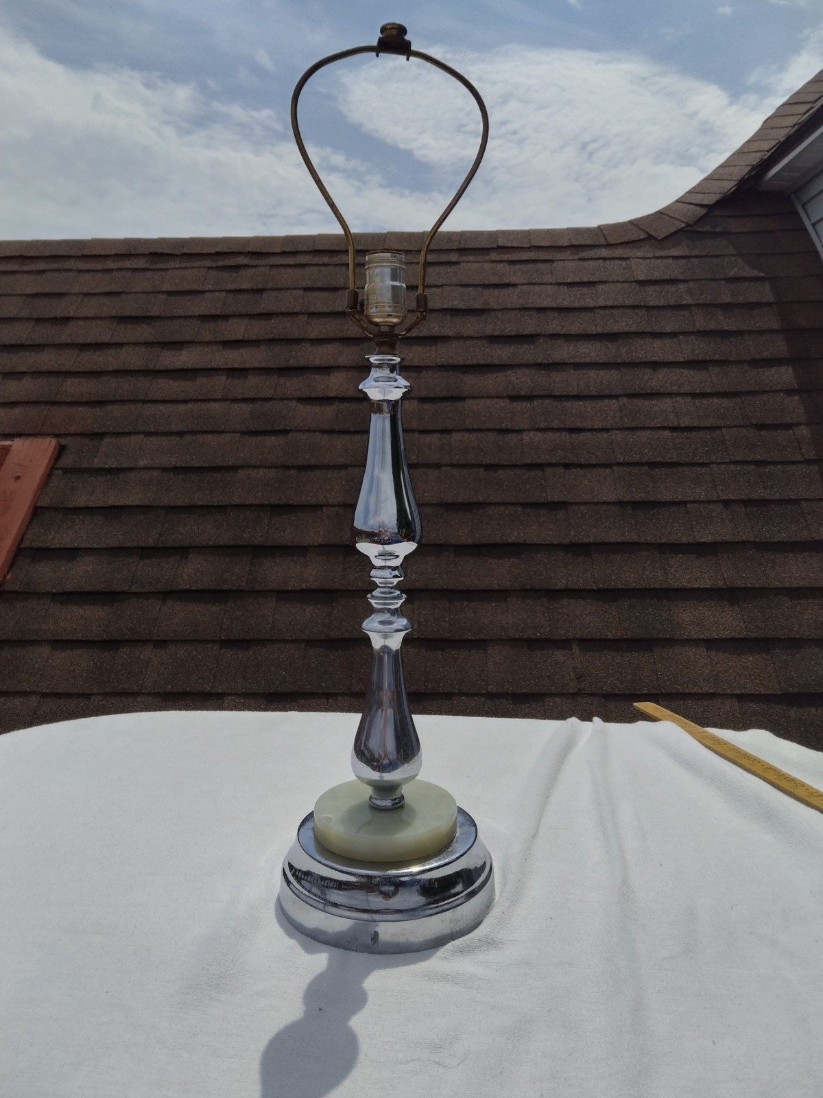 Vintage Stiffel chrome and marble table lamp