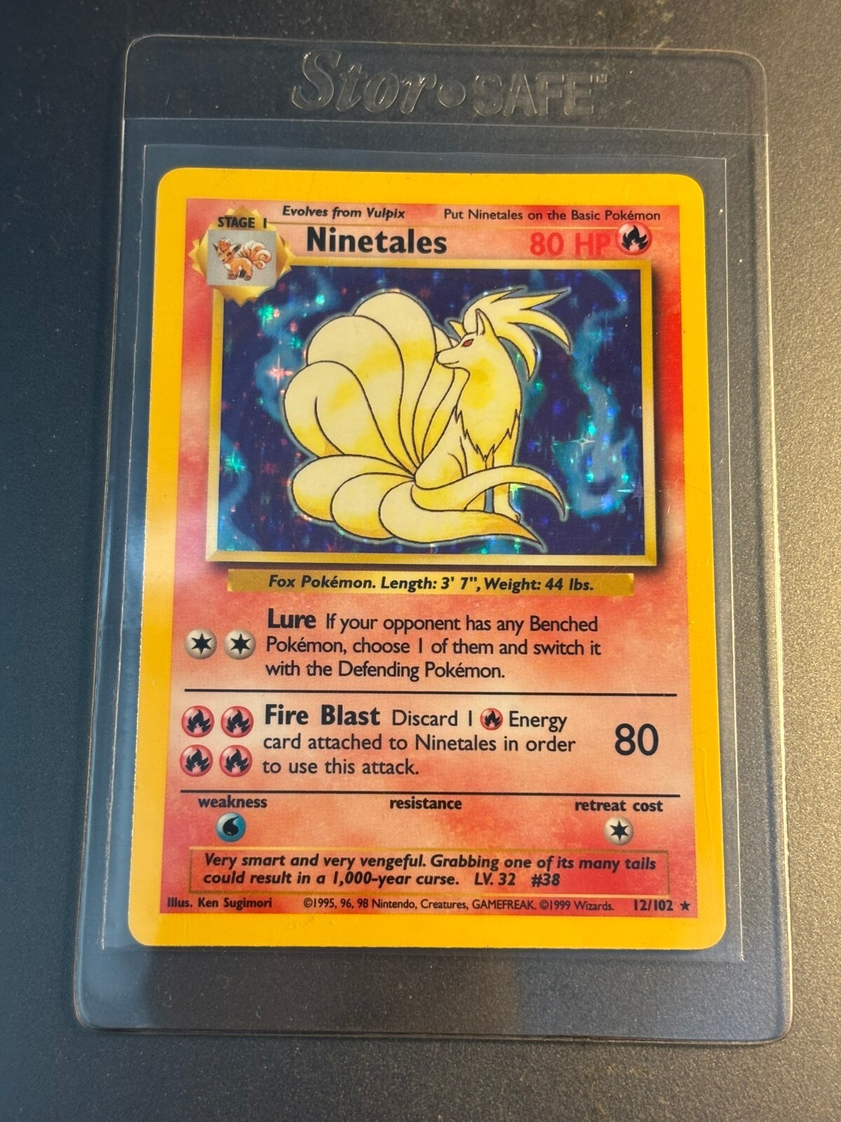 1999 Pokemon Ninetales 12/102 Base Set Holo Rare Unlimited WOTC