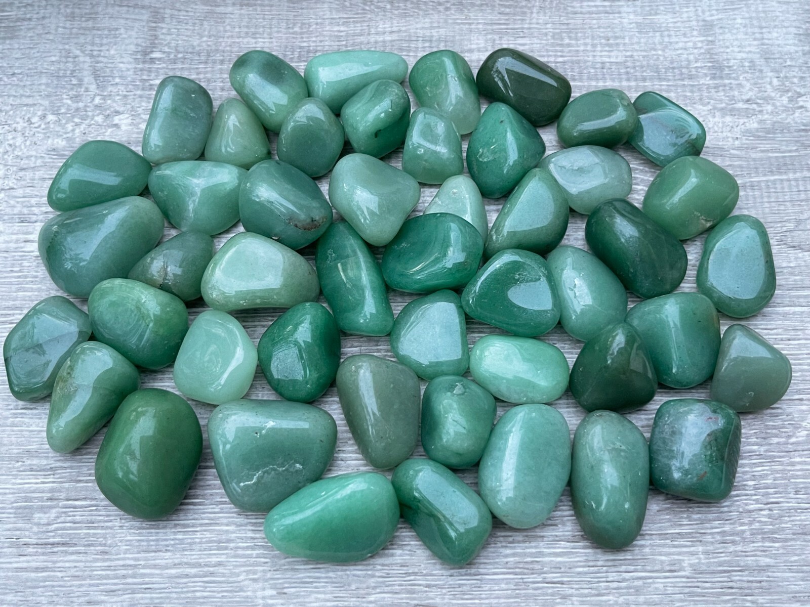Green Aventurine Tumbled Stones, 0.75 Green Aventurine Tumbled Stones, 0.75