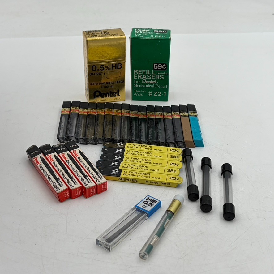 Vintage Huge Lot Mechanical Pencil Leads Erasers Sheaffer PENTEL New Boxes