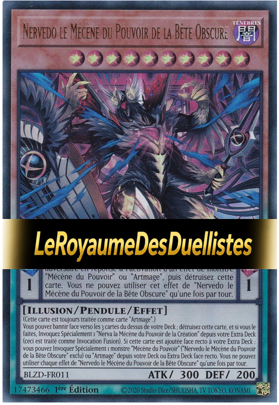 Yu-Gi-Oh Nervedo the Patron of the Power of the Dark Beast Ultra Rare BLZD-FR011