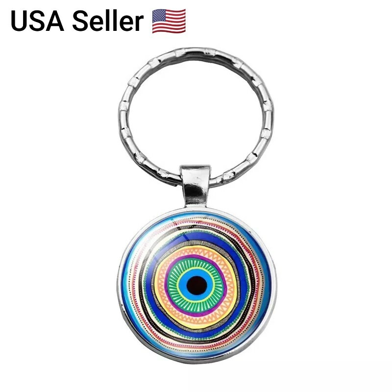 New Evil Eye Keychain Accessories Turkey Evil Eyes Lucky Pendant Metal KeyChain