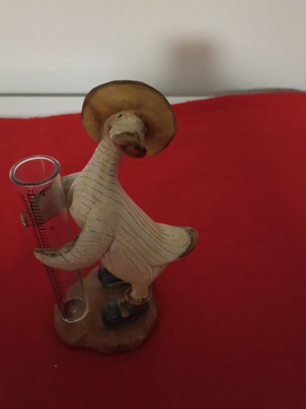 Vintage TII Collections Resin Duck Rain Gauge Figurine Faux Wood Garden Decor Vintage TII Collections Resin Duck Rain Gauge Figurine Faux Wood Garden Decor