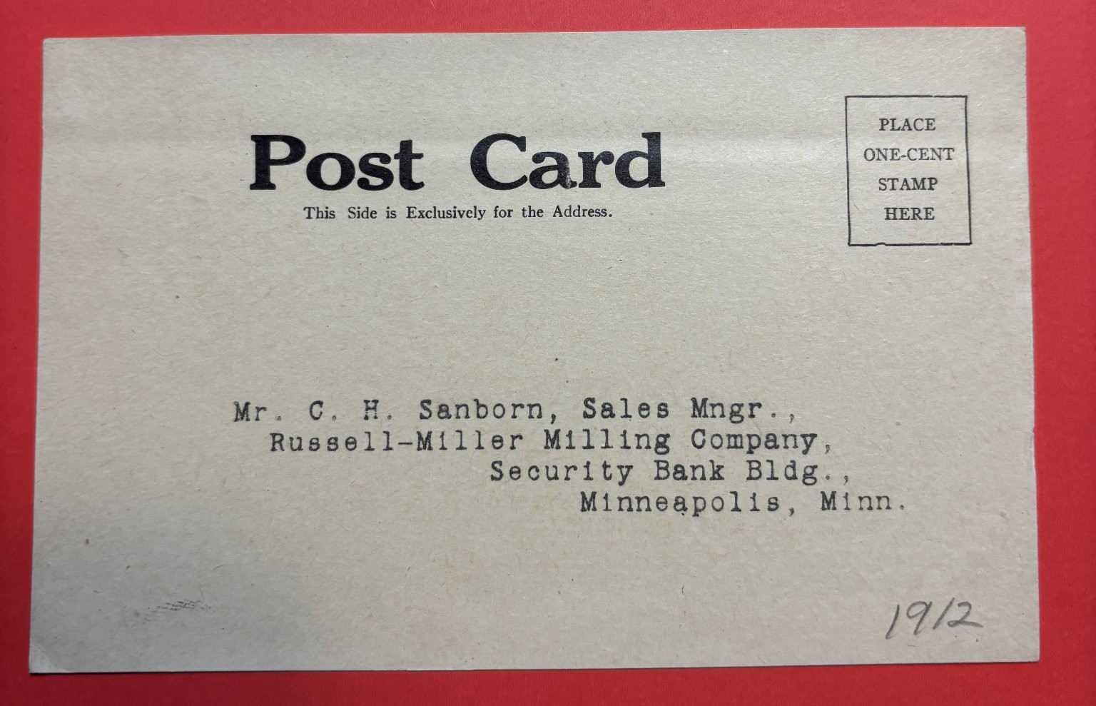 Vintage 1912 Business Postcard Russell-Miller Milling Co Occident Flour Woman\'s Vintage 1912 Business Postcard Russell-Miller Milling Co Occident Flour Woman\'s