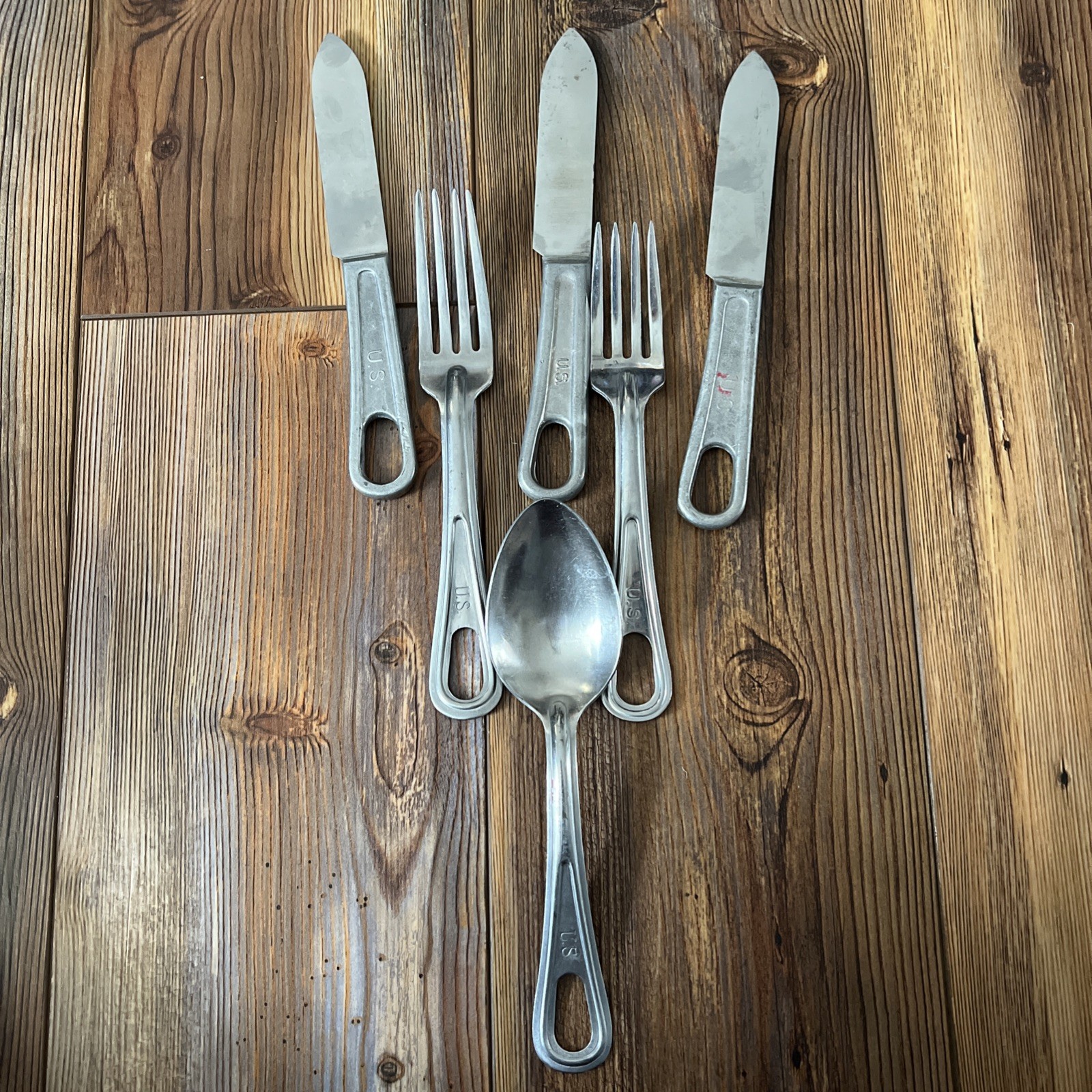 Vintage U.S. Army WWII Mess Kit Utensil Lot Of (6)