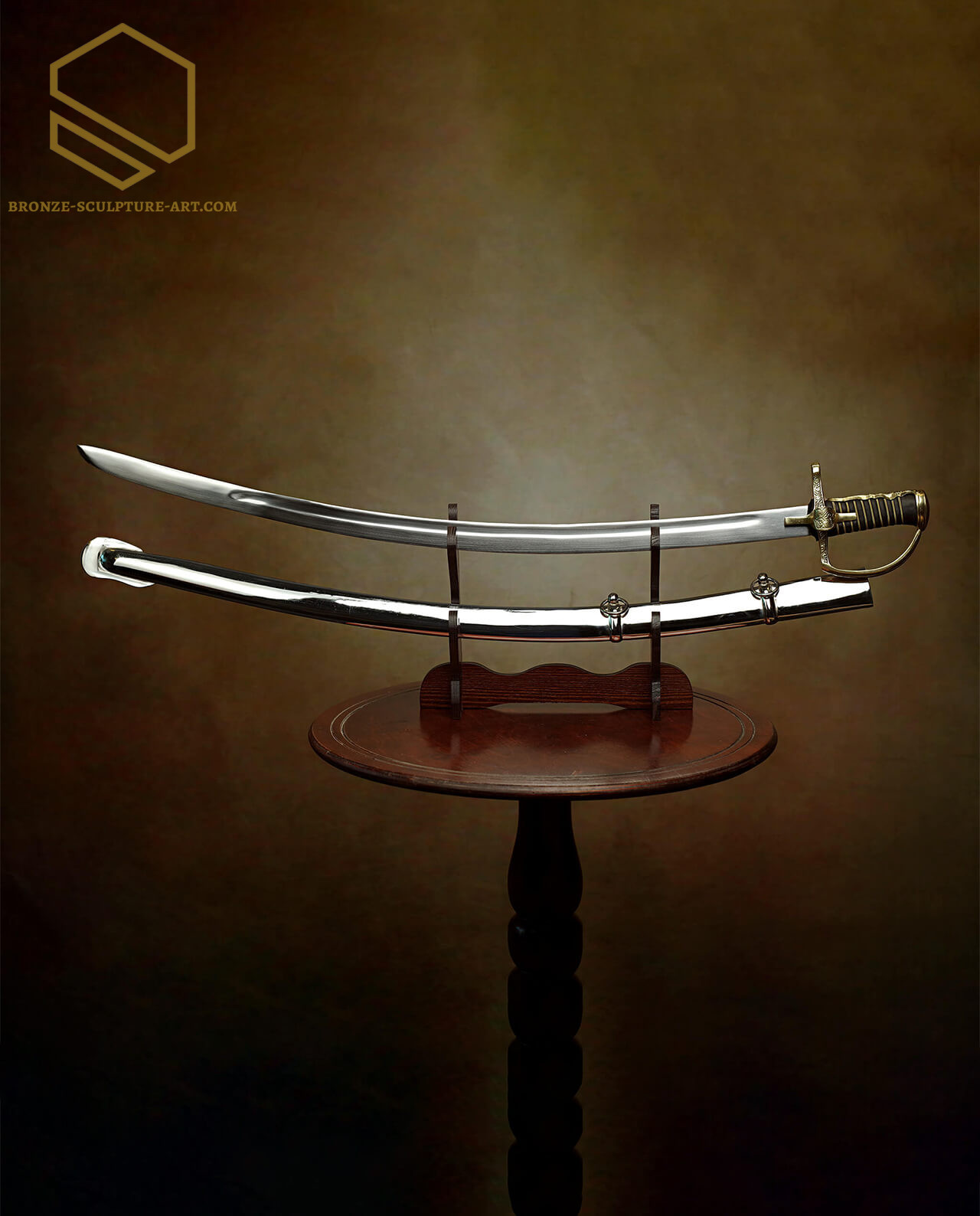 Polish Hussar Saber Model 1750 with Scabbard - Blank Blade - Historical model