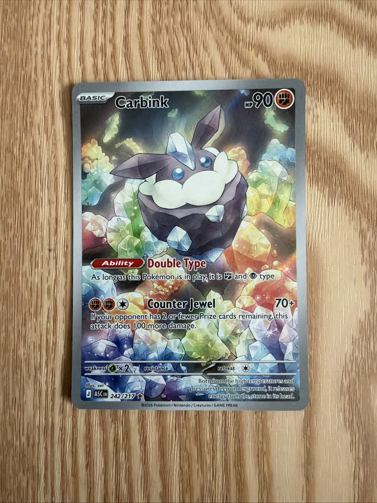Carbink Full Art Holo Illustration Rare 242/217  Pokémon TCG