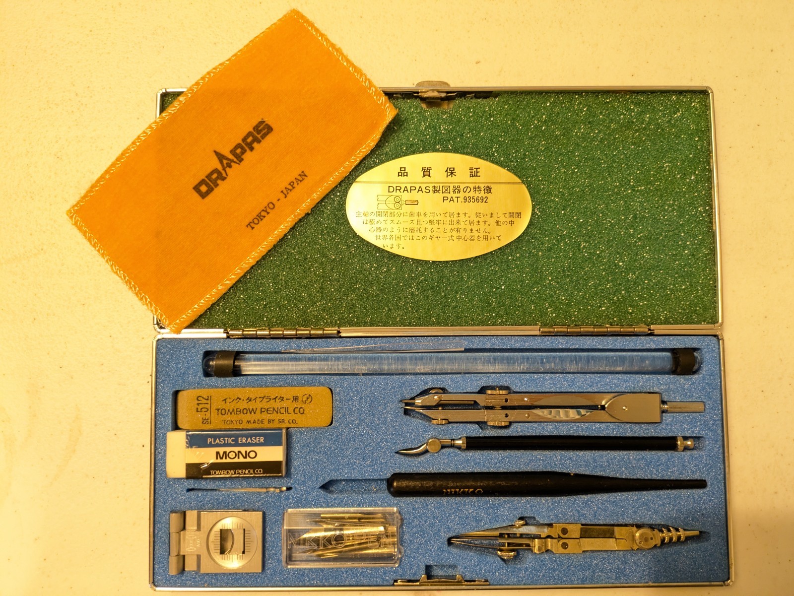 Vtg Drapas Drafting Set - Complete