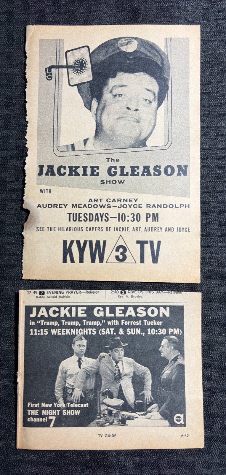 1958 THE JACKIE GLEASON SHOW 5x7.5\