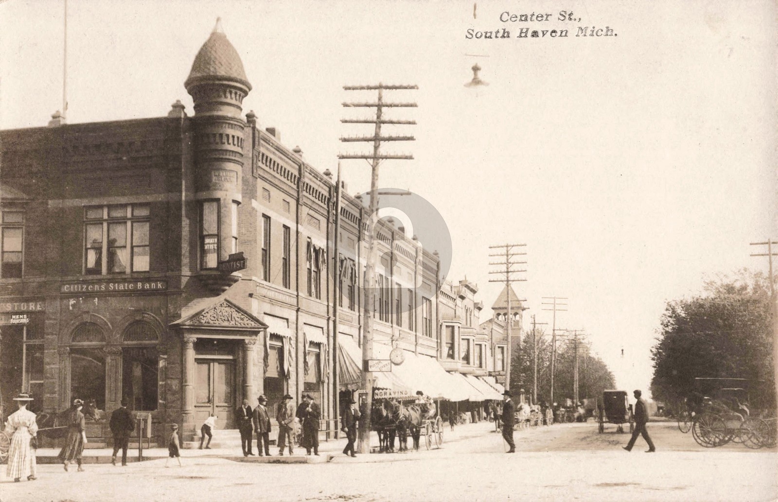 Street View Center St., South Haven MI Michigan RPPC Photo Postcard COPY Street View Center St., South Haven MI Michigan RPPC Photo Postcard COPY