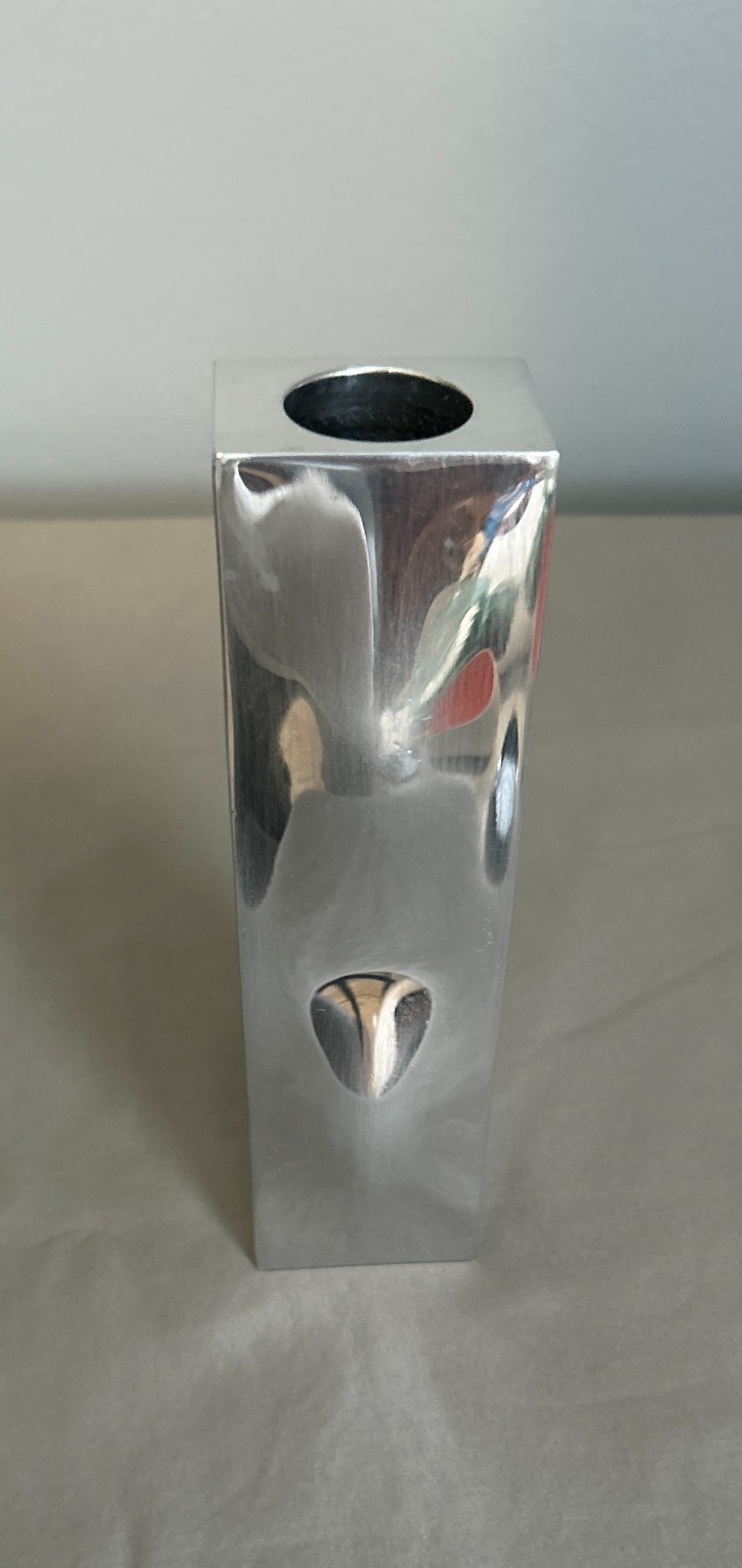 Vintage 2008 Nambé Karim Rashid Candlestick Holder MT0065 Modernist 7.5 Vintage 2008 Nambé Karim Rashid Candlestick Holder MT0065 Modernist 7.5