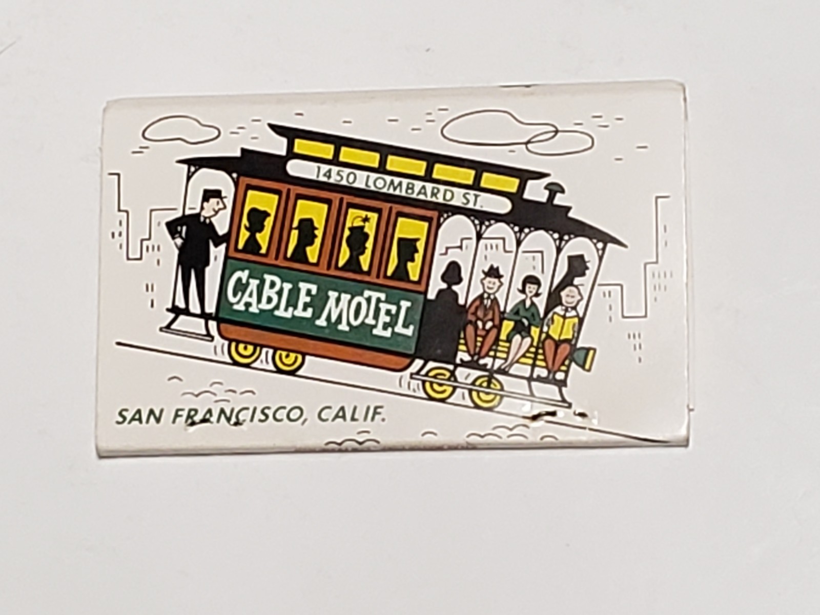 Vtg 1960s Wide Matchbook - CABLE MOTEL Lombard St., San Francisco CA - NEW