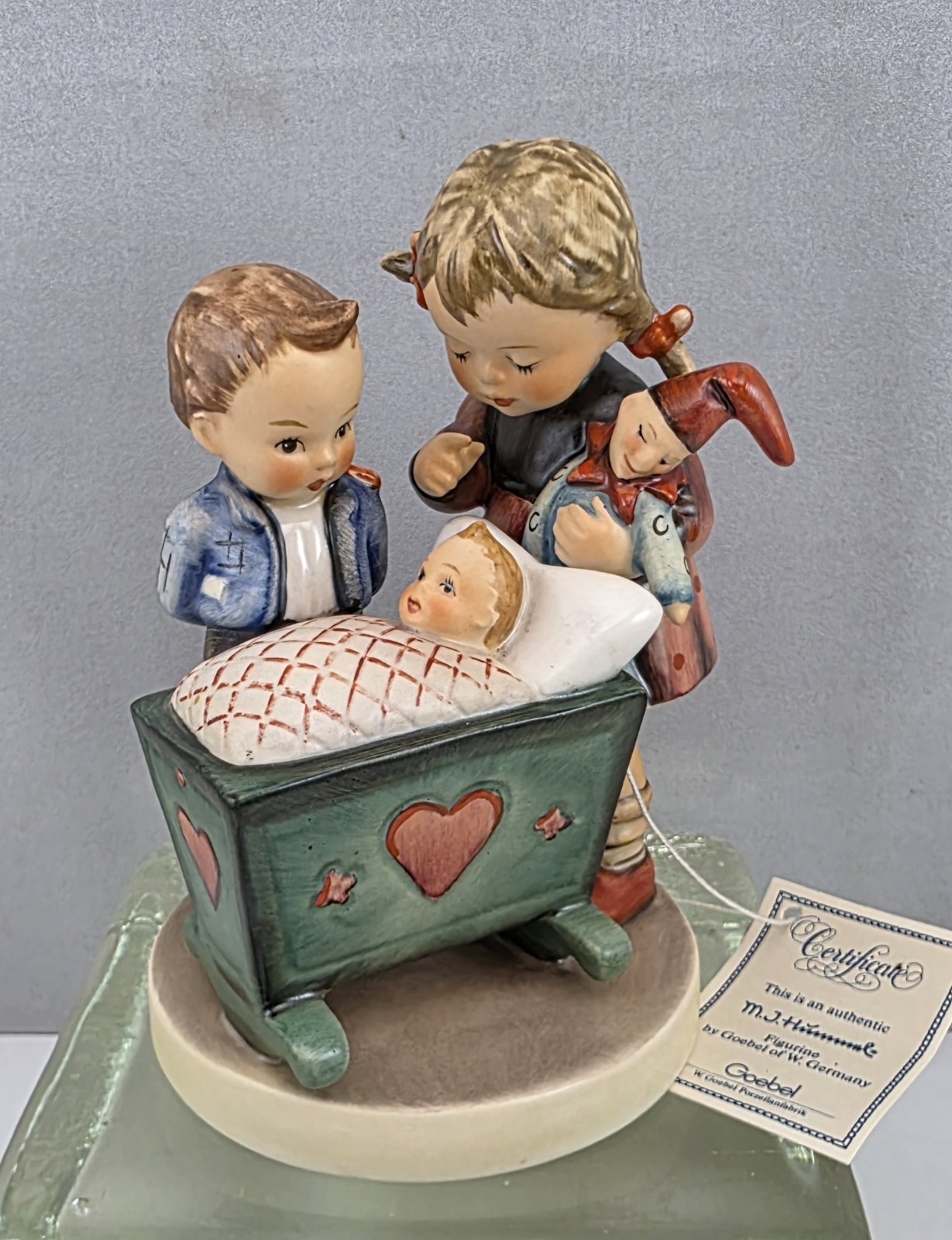 GOEBEL M. J. HUMMEL Blessed Event #333 W. Germany 14cm Baby Cradle w/ Box