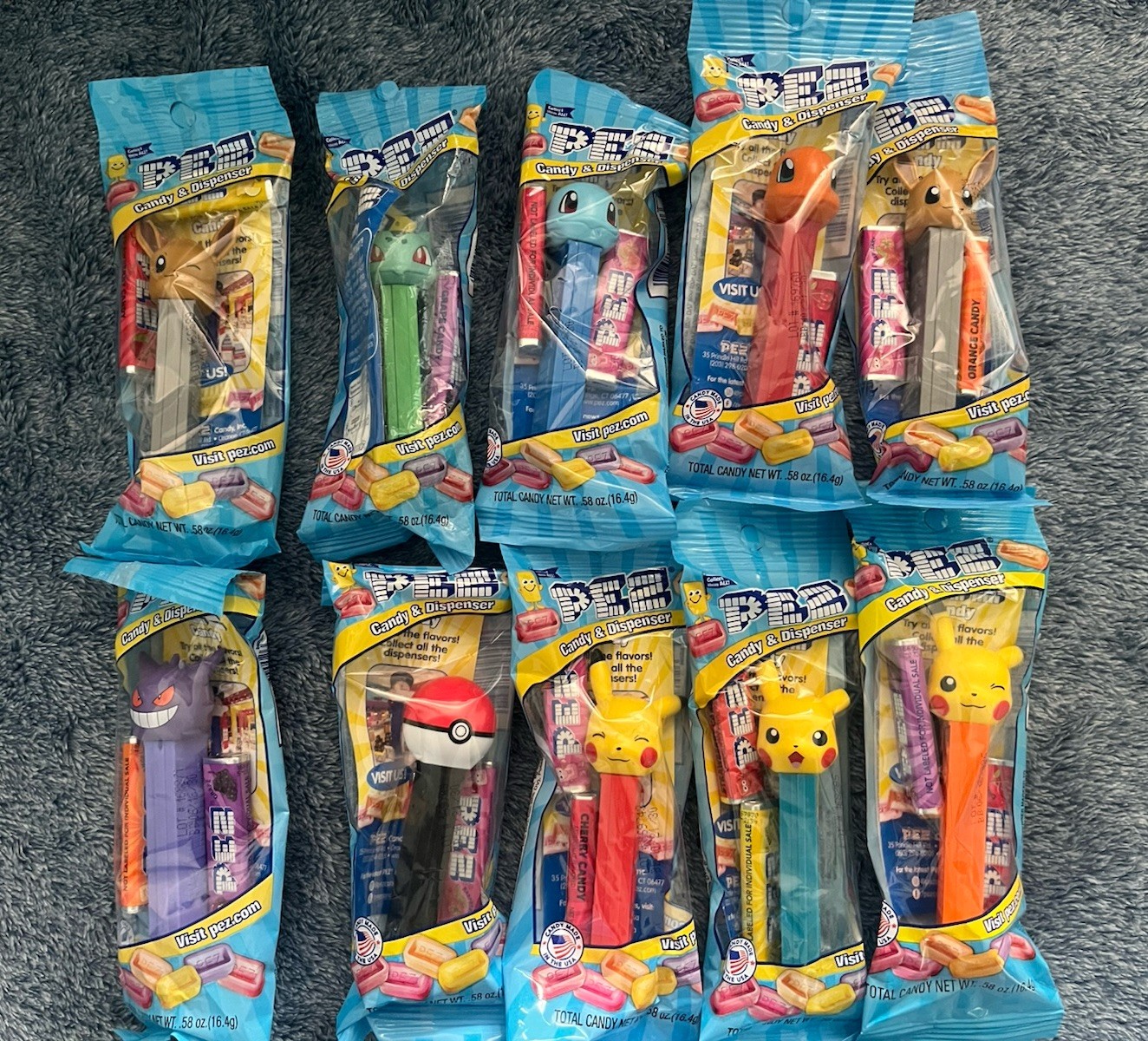 New Sealed PEZ Pokémon Dispensers “No Duplicate’s” Lot of 10 “Read Description”