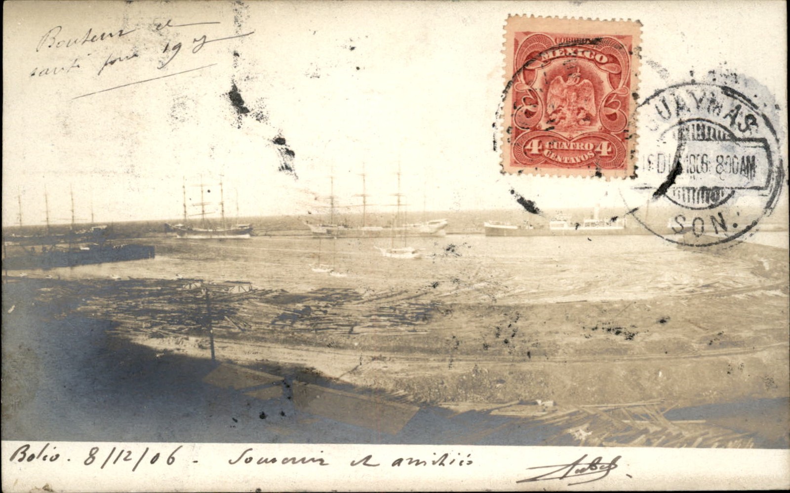 Guaymas Son Mexico Ships c1900s-10s Real Photo Vintage Postcard bhn Guaymas Son Mexico Ships c1900s-10s Real Photo Vintage Postcard bhn