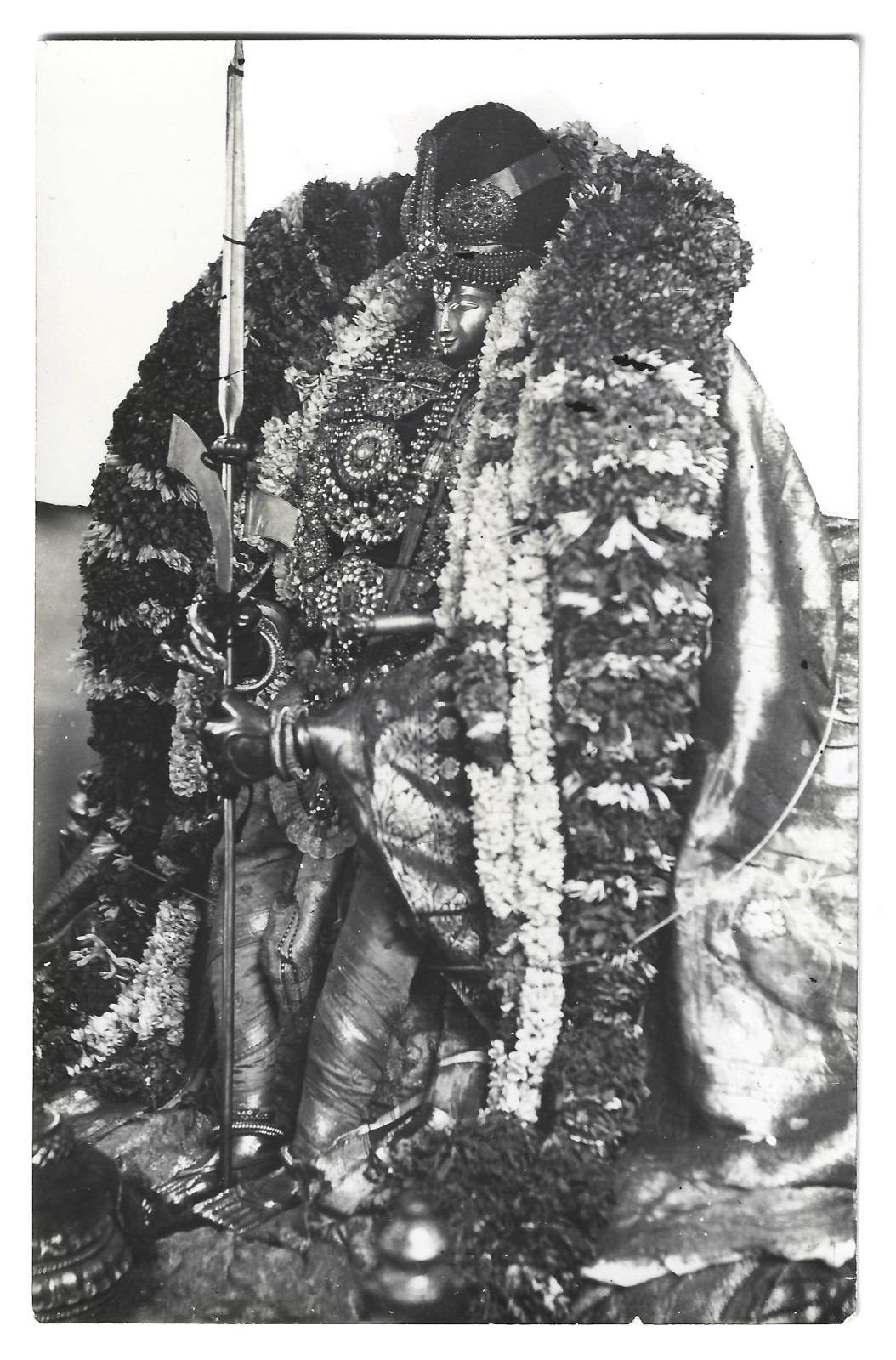 c1930-50 RPPC Gevaert Photo Hindu Temple Deity Statue India Postcard