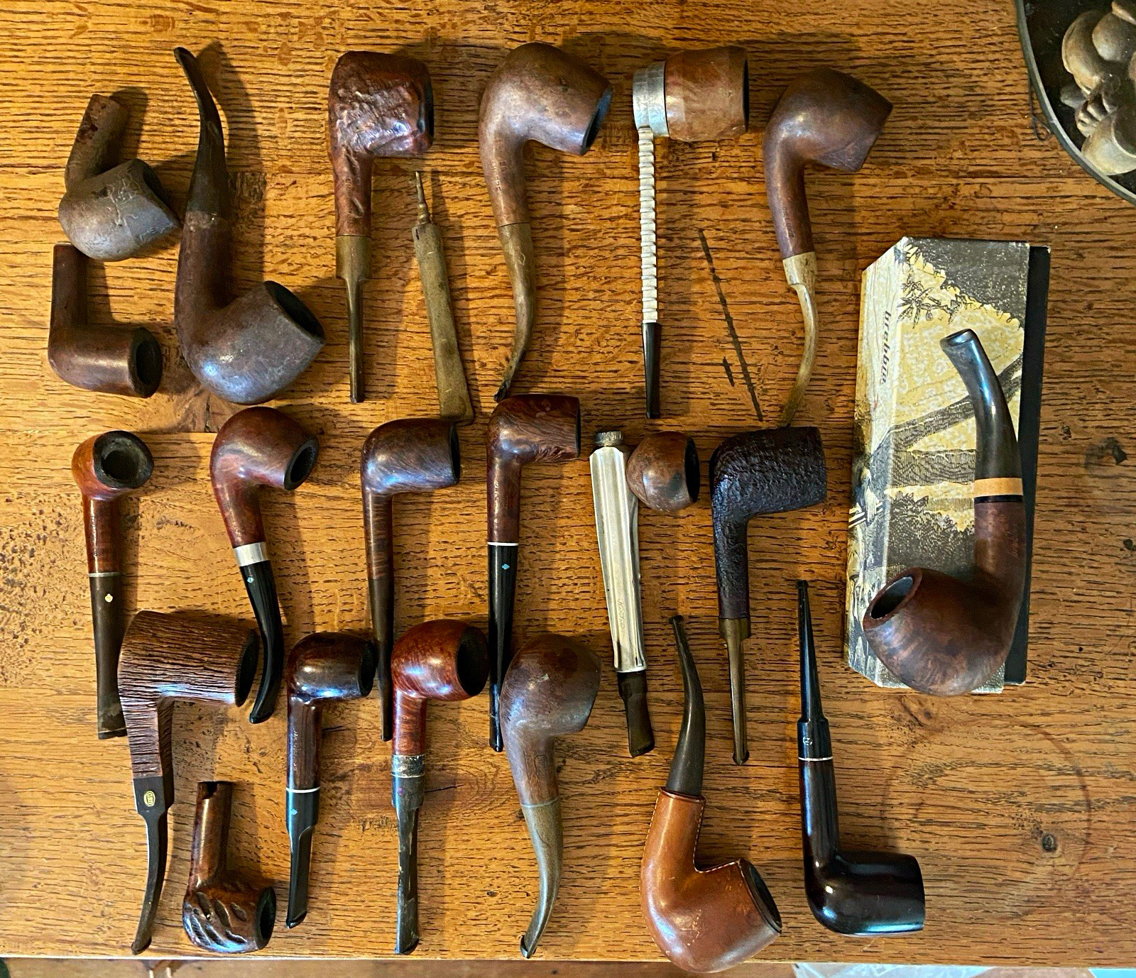 Mixed Lot Vintage Tobacco Smoking Pipes - Assorted Selection 18 pipes and Parts