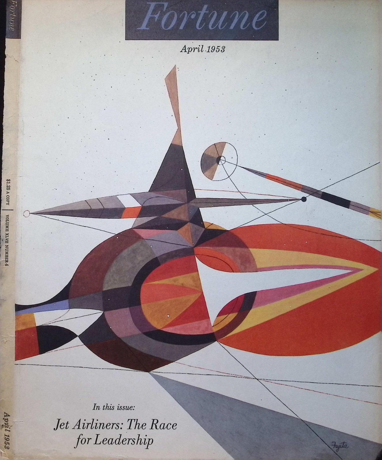 Original April 1953 Fortune Magazine Cover Only ft. art by S. Neil Fujita