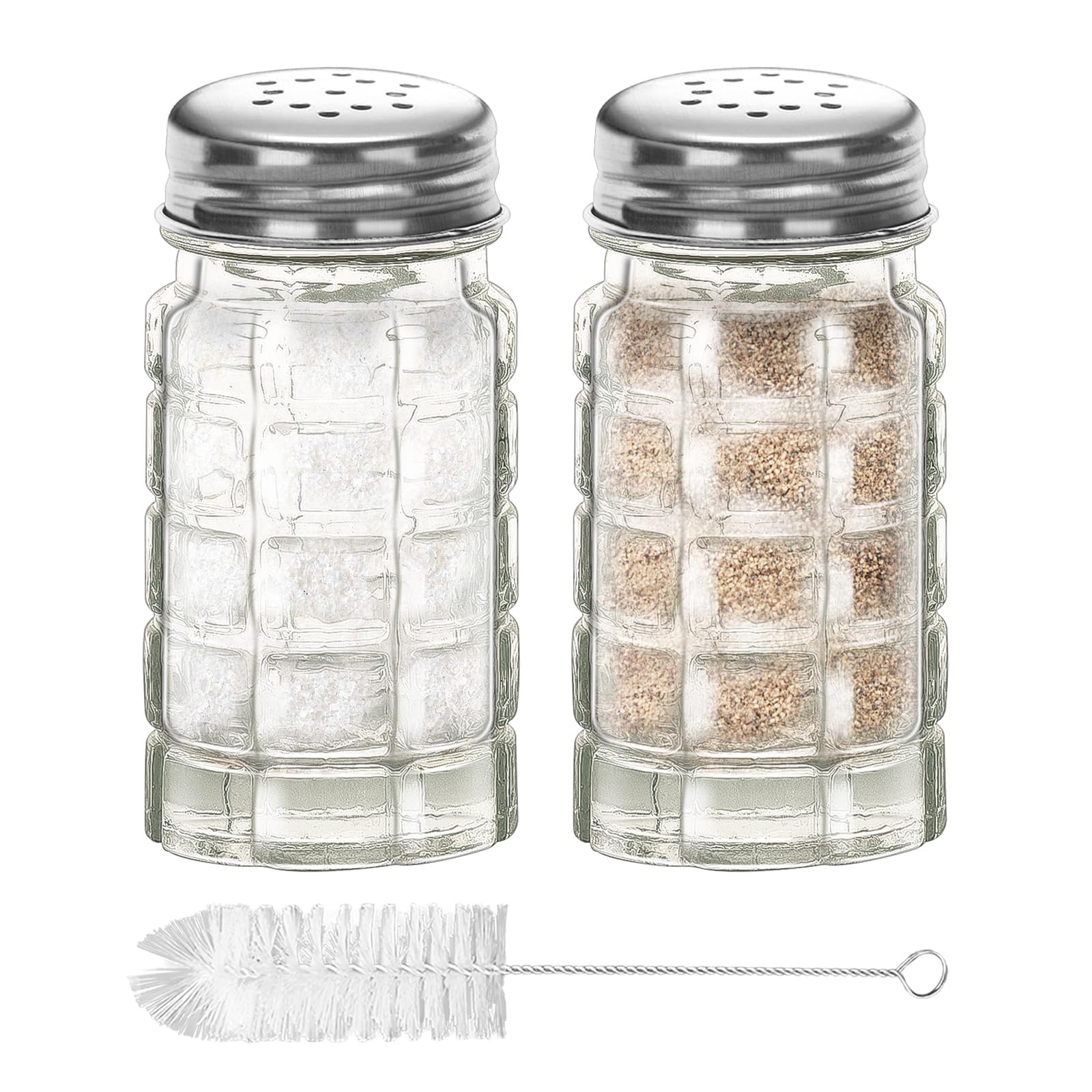 2 Pcs 1.5 Oz Glass Retro Salt and Pepper Shakers Set for Kitchen Restaurant 2 Pcs 1.5 Oz Glass Retro Salt and Pepper Shakers Set for Kitchen Restaurant