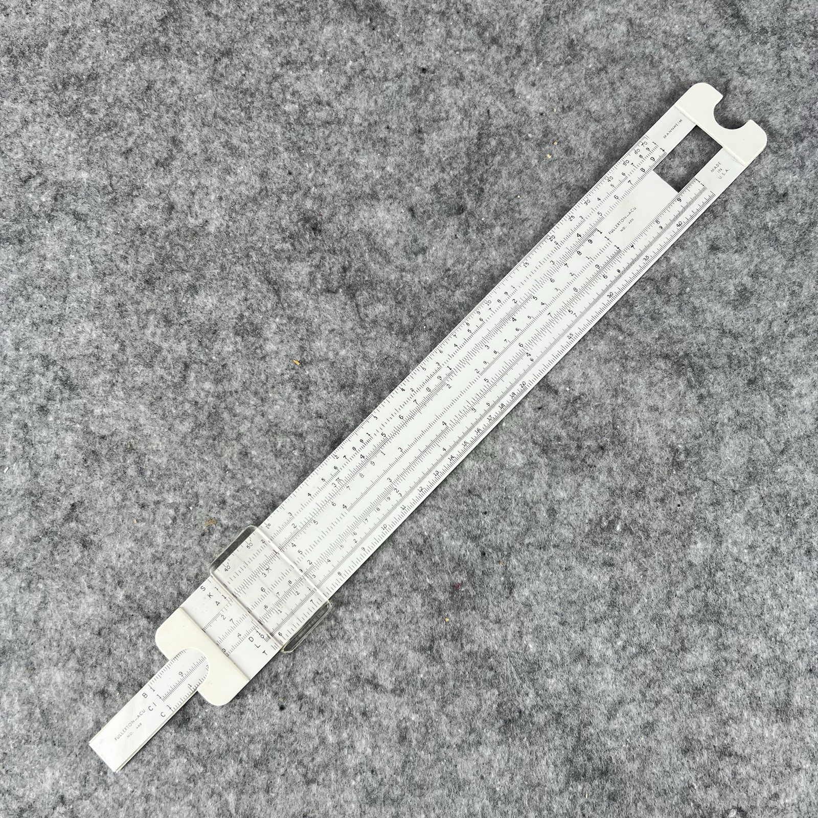 Vintage Fullerton Acu No 400 Mannheim Plastic Slide Rule Made in USA Acu-Math