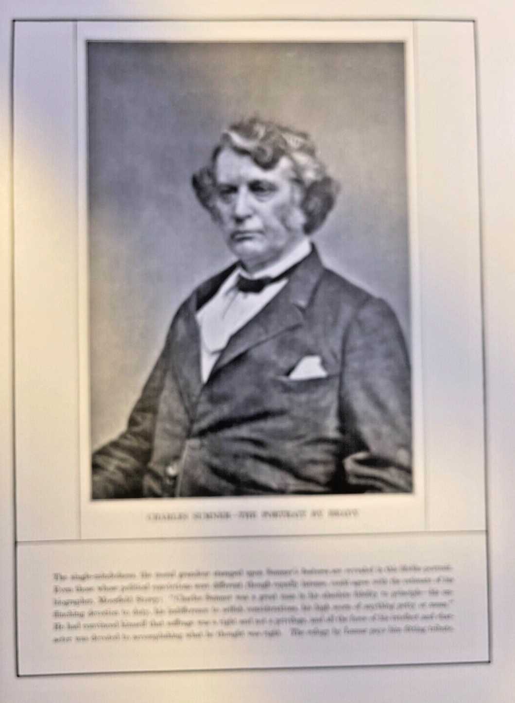 1912 Vintage Illustration Massachusetts Senator Charles Sumner