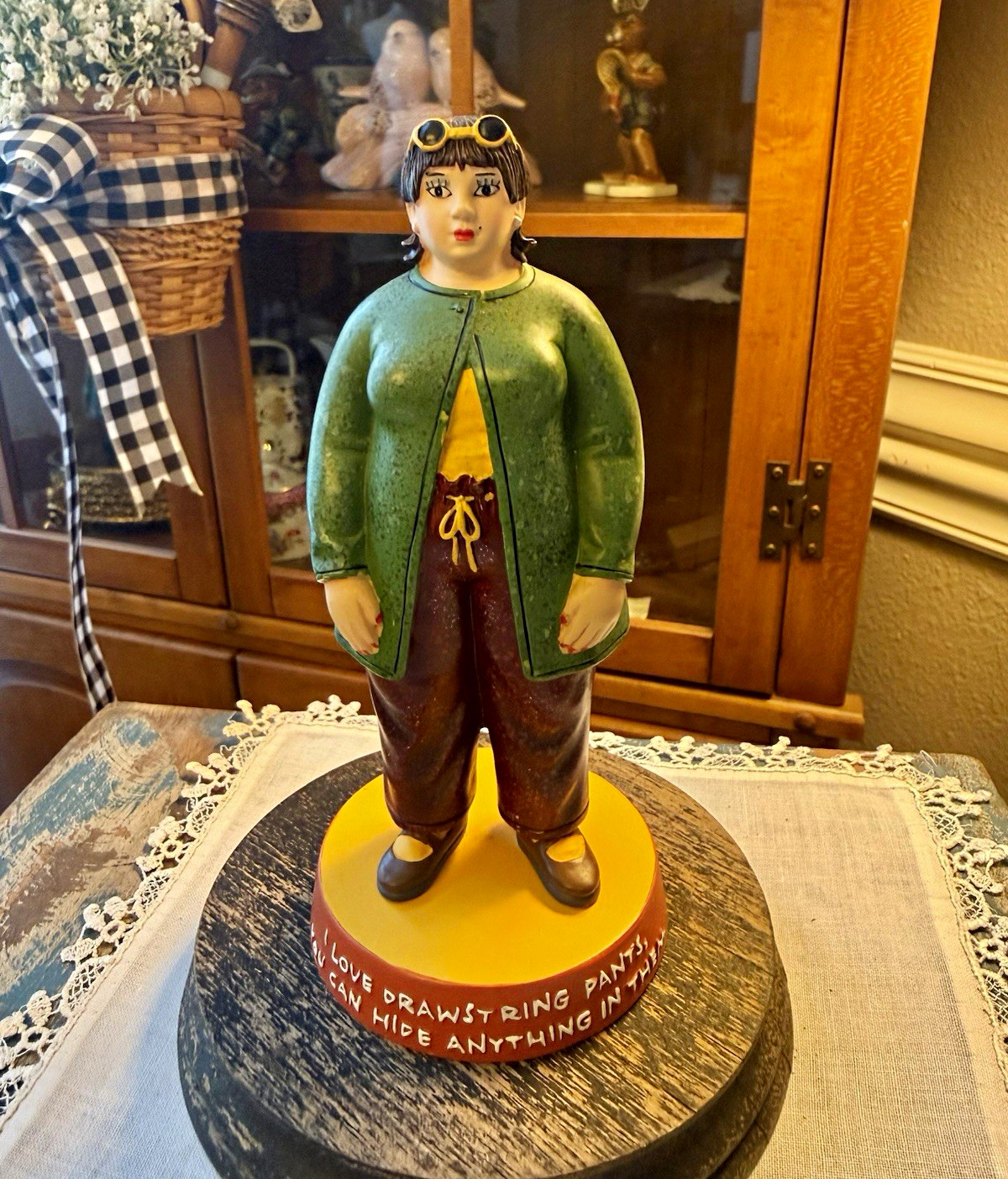 VTG Westland Giftware REVILO Drawstring Pants Figurine Humorous Lady Figure