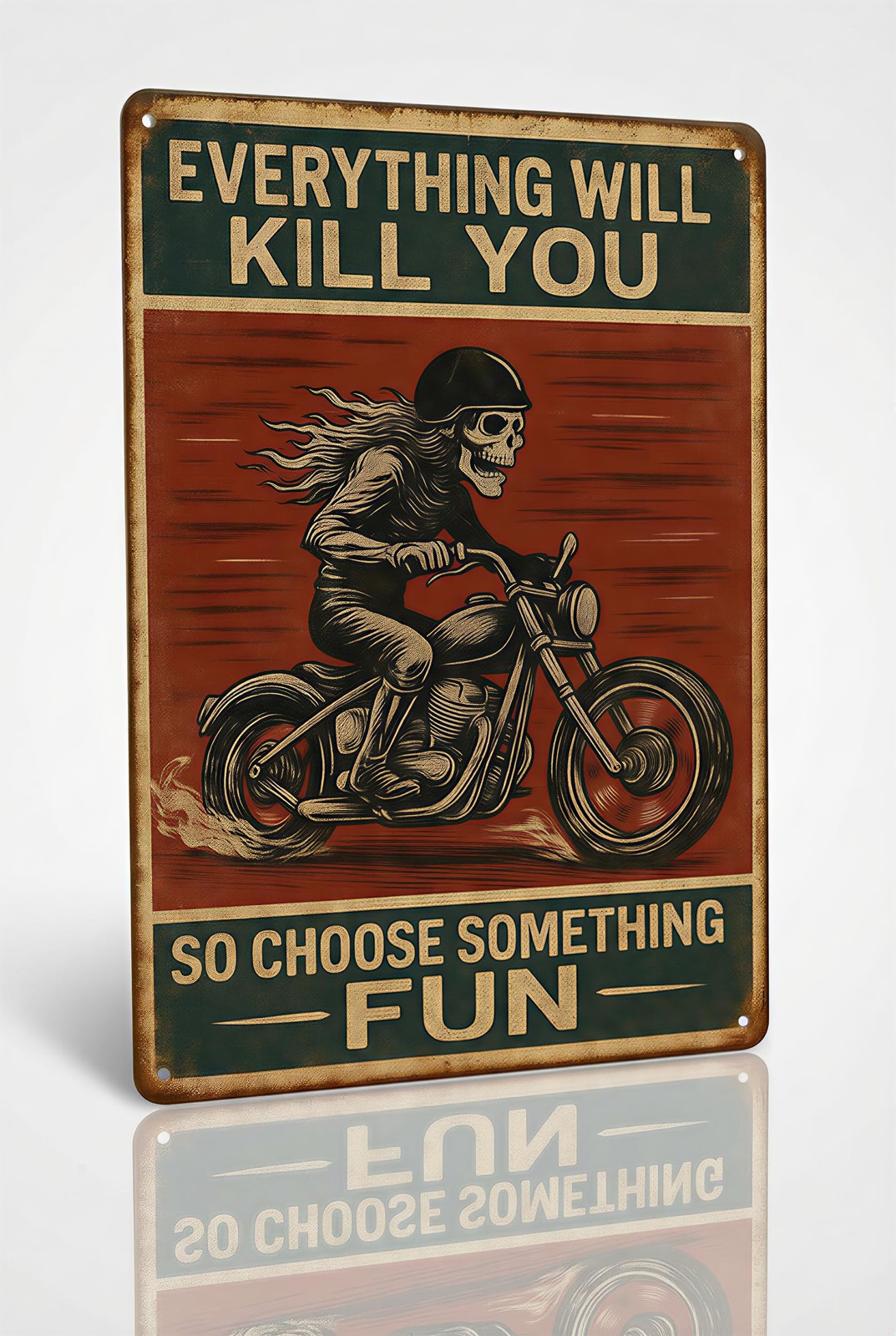 Funny Biker Metal Tin Sign Vintage 7.8 x 11.78 inches Motorcycle Wall Decor Funny Biker Metal Tin Sign Vintage 7.8 x 11.78 inches Motorcycle Wall Decor