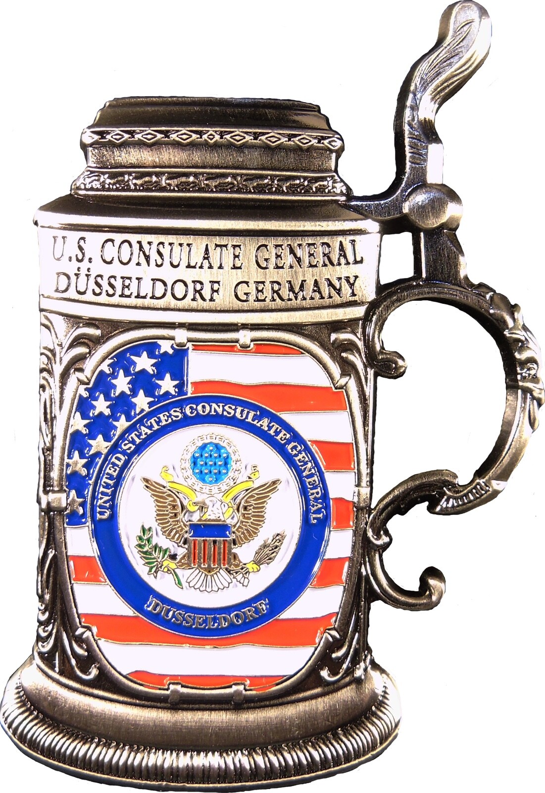 US Consulate Dusseldorf Germany Stien Shaped Challenge Coin 2.5\