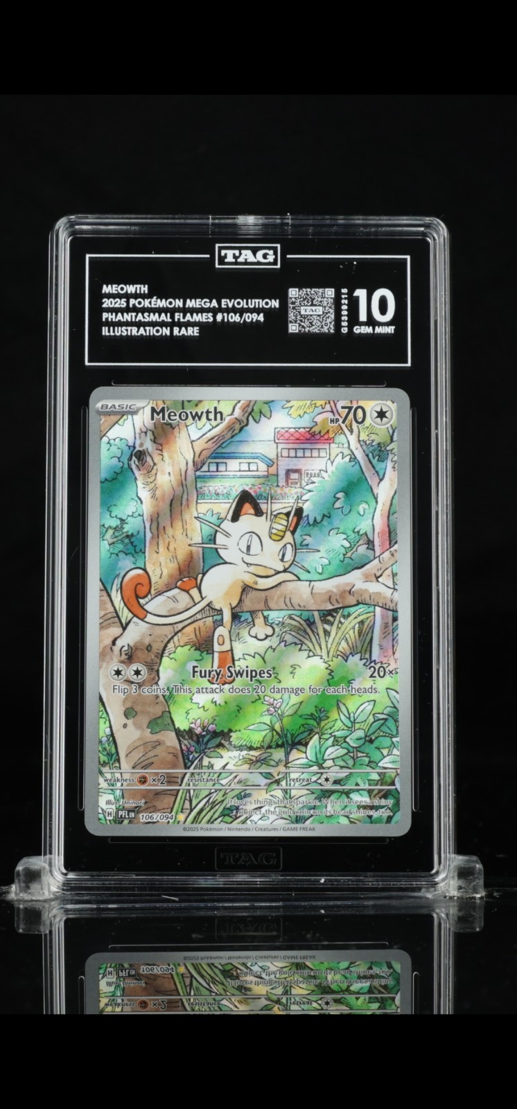 Pokemon ME Phantasmal Flames Meowth 106/094 IR. **TAG 10  MINT**