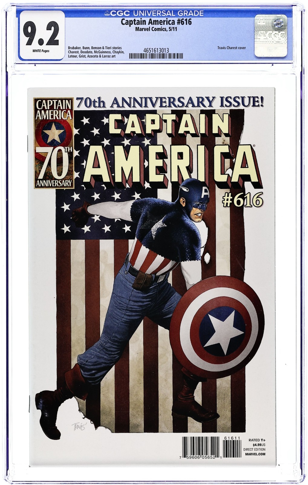 Captain America #616A 70th Anniversary Issue - 2011 - CGC 9.2 - Travis Charest