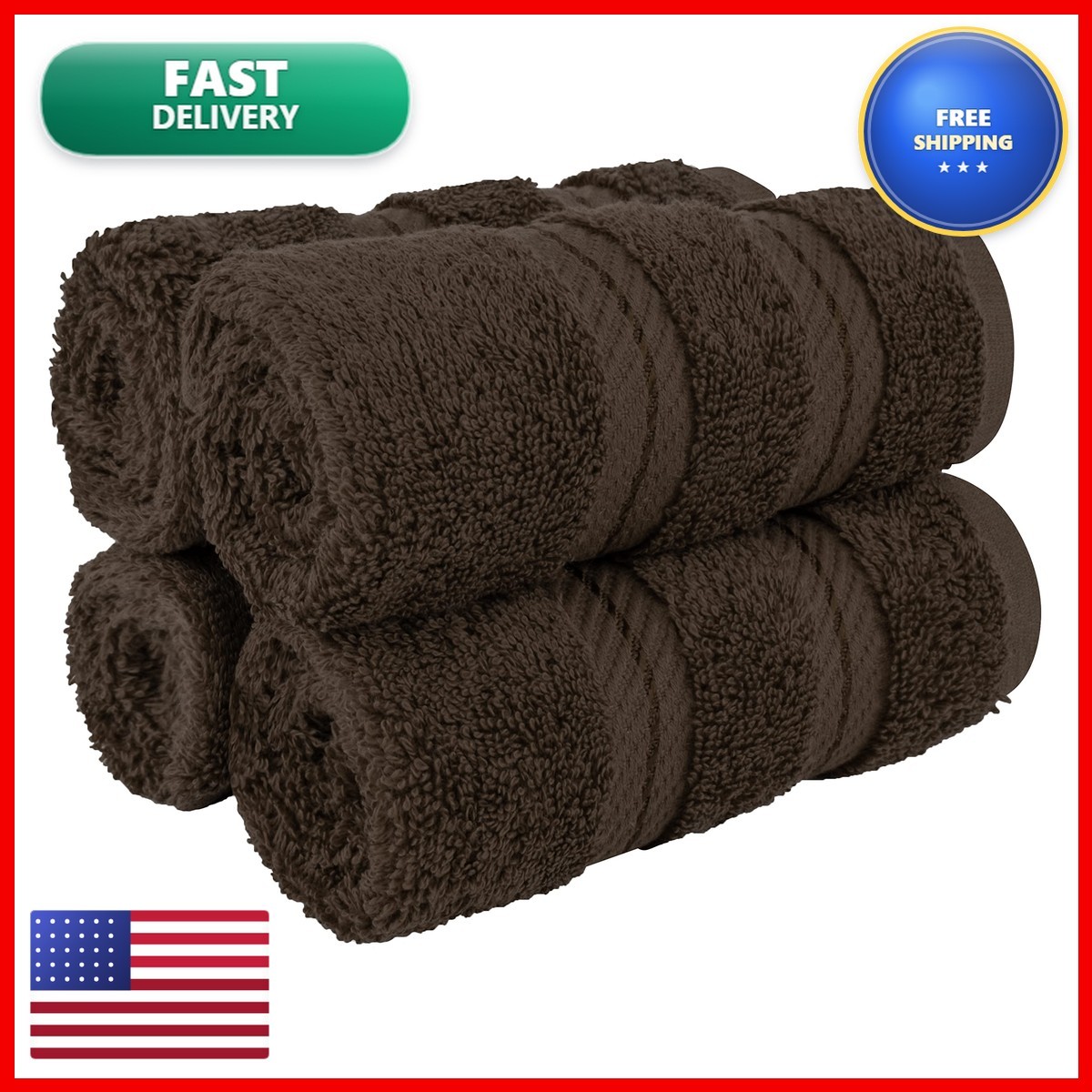 American Soft Linen 100% Cotton Turkish 4 PC Washcloth Set American Soft Linen 100% Cotton Turkish 4 PC Washcloth Set