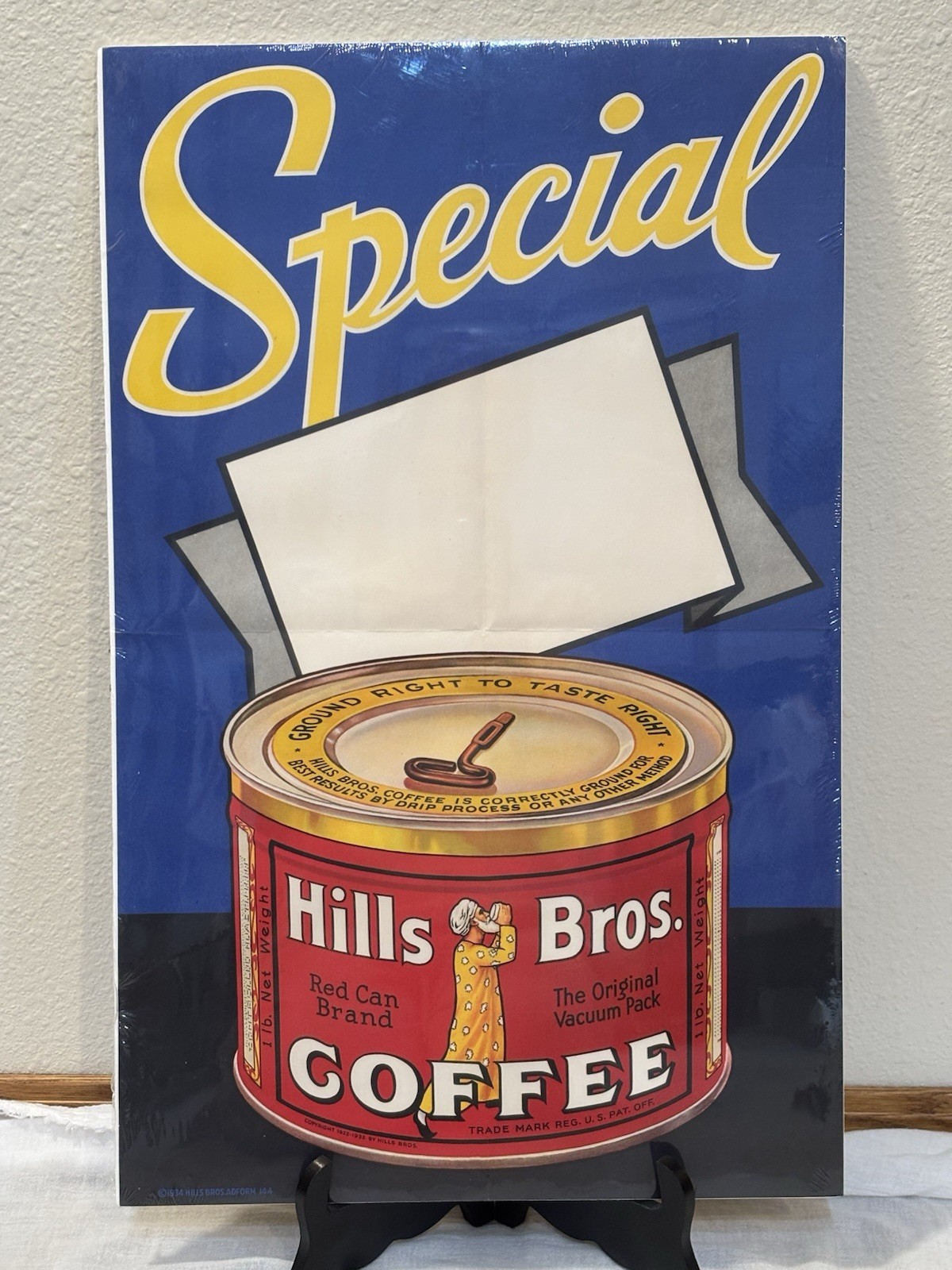 Vintage Hills Bros Coffee Paper Sign Poster Adform 144 Store Display 21\'\'x13\'\' Vintage Hills Bros Coffee Paper Sign Poster Adform 144 Store Display 21\'\'x13\'\'