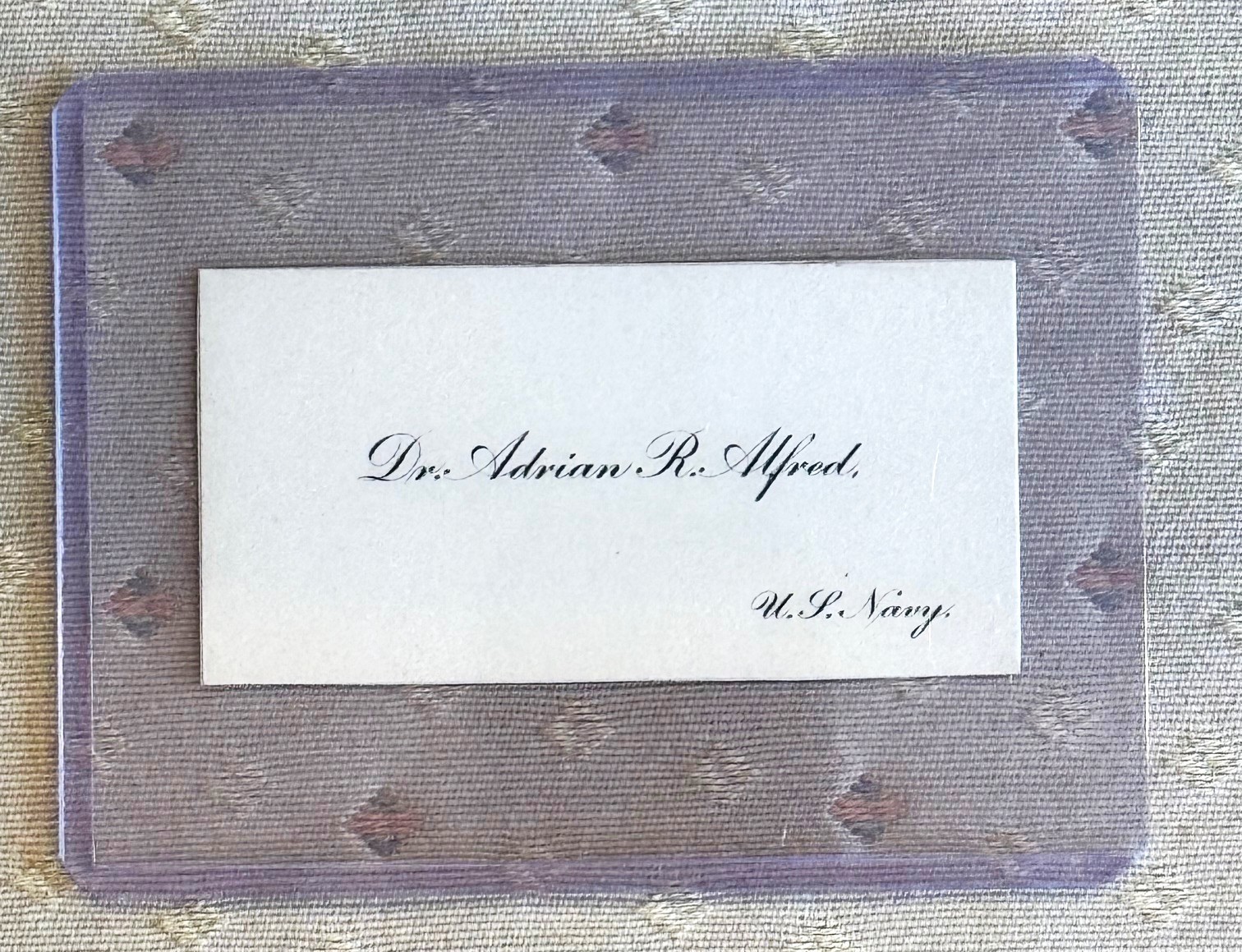 Vintage Navy Doctor Alford Calling Card MD Surgeon Medical Service Corps USNA