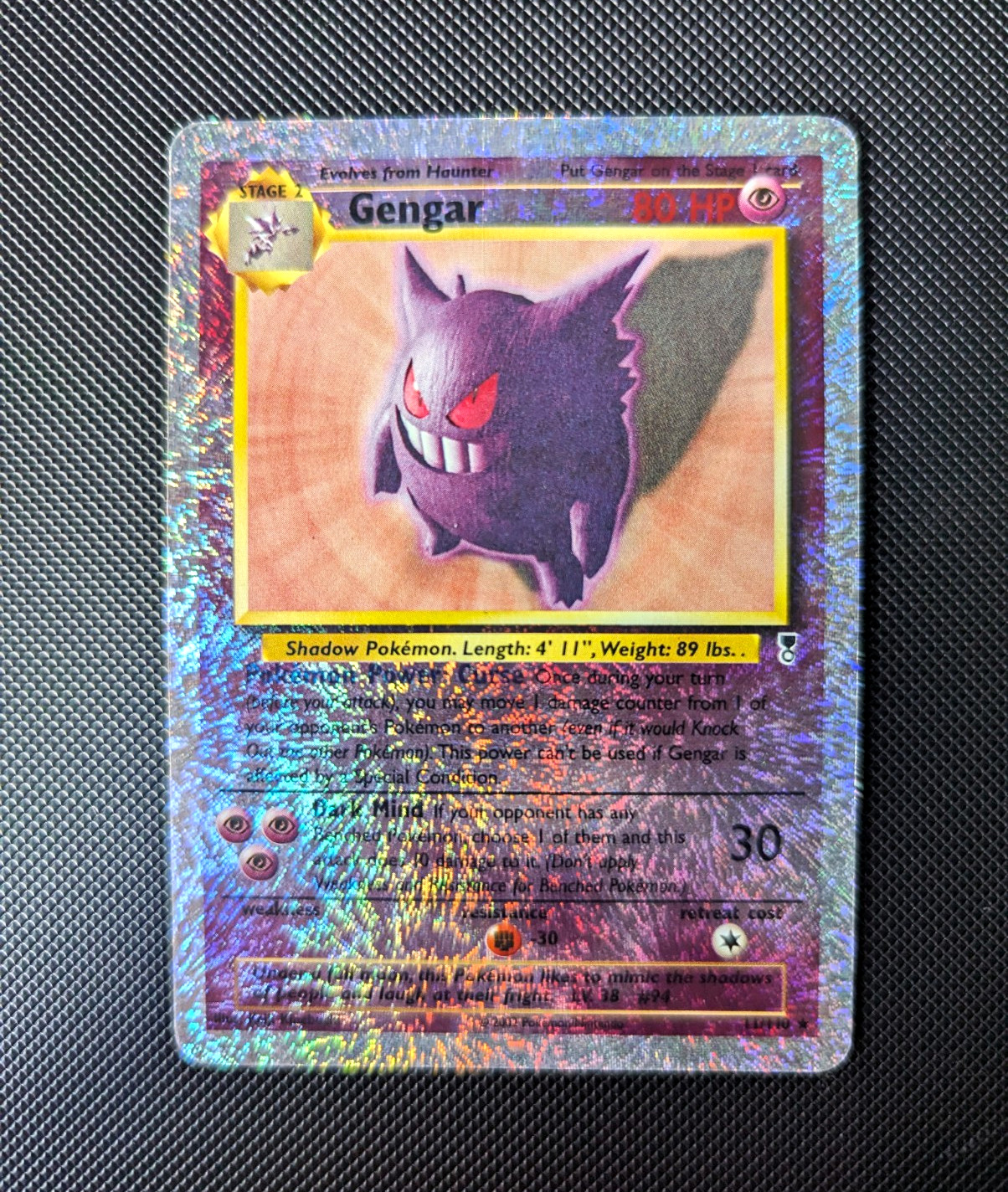 Pokémon TCG Gengar 11/110 Reverse Holo Rare English 2002 WOTC