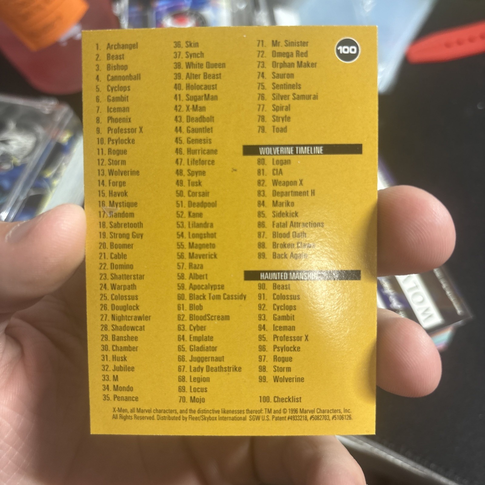 1996 Fleer X-Men Trading Cards Complete 100 card set (Walmart) m/nm condition