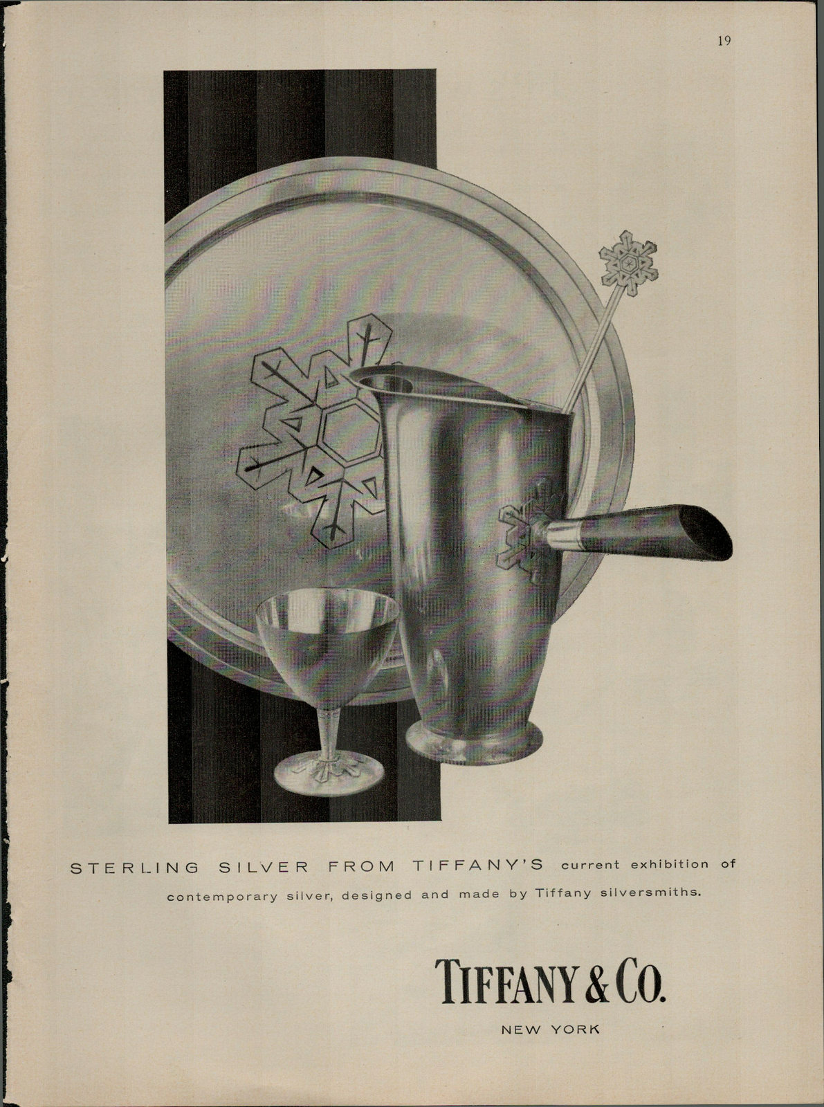 1955 Tiffany & CO. Sterling Silver Plate and Cup Vintage Print Ad 2392