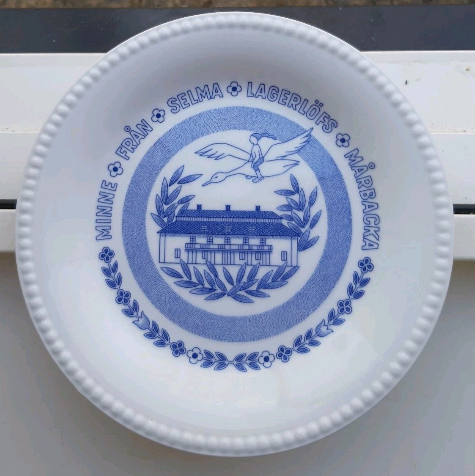 Vintage  plate Nils Holderson Selma Lagerlöfs,Gefle 1960s.