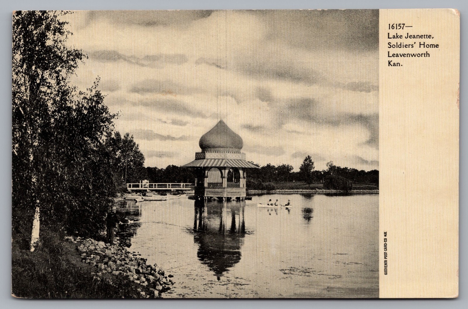 Lake Jeanette Soldiers\' Home Leavenworth KS Kan UDB Postcard TS-266