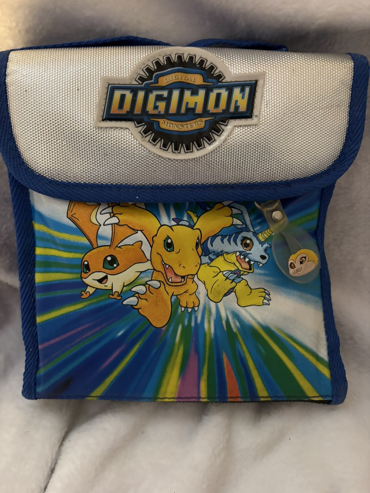 Vtg 1999 Digital Digimon Monsters Blue Lunch Bag Insulated Cooler Vtg 1999 Digital Digimon Monsters Blue Lunch Bag Insulated Cooler
